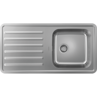 Кухонна мийка Hansgrohe S4111-F400 на стільницю 975х505 із сифоном (43341800) Stainless Steel