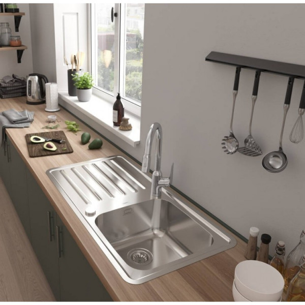 Кухонна мийка Hansgrohe S4113-F400 на стільницю 975х505 із сифоном automatic (43338800) Stainless Steel