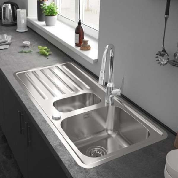 Кухонна мийка Hansgrohe S4113-F540 на стільницю 1075х505 із сифоном automatic (43339800) Stainless Steel