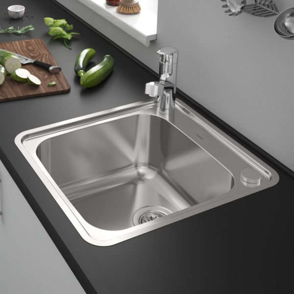 Кухонна мийка Hansgrohe S412-F400 на стільницю 480х520 із сифоном automatic (43335800) Stainless Steel