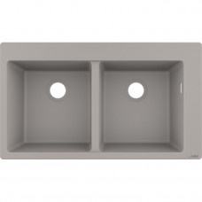 Кухонна мийка Hansgrohe S510-F770 770х510 на дві чаші 370/370 Concretegrey (43316380)