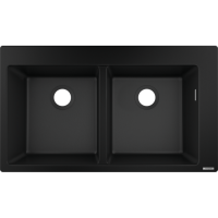 Кухонна мийка Hansgrohe S510-F770 770х510 на дві чаші 370/370 Graphiteblack (43316170)