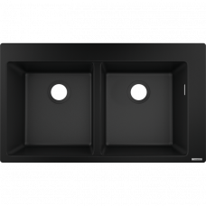 Кухонна мийка Hansgrohe S510-F770 770х510 на дві чаші 370/370 Graphiteblack (43316170)