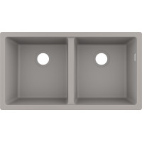 Кухонная мойка Hansgrohe S510-U770 под столешницу 820х450 на две чаши 370/370 Concretegrey (43434380)