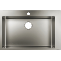 Кухонна мийка Hansgrohe S711-F660 на стільницю1х35Ø 760х500 сталь (43302800) Stainless Steel