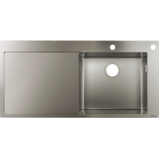 Hansgrohe S717-F450 на стільницю 2х35Ø 1045х510 поліця ліворуч Stainless Steel (43307800)