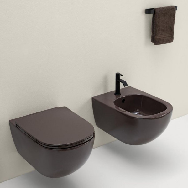 Унітаз Nic Design Pin 55х37 см с крышкой, Argilla matt (003709052/005712052)