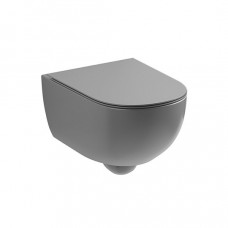 Унітаз Nic Design Pin безободковий 55х37 см з кришкою, Cemento matt (003709047/005712047)