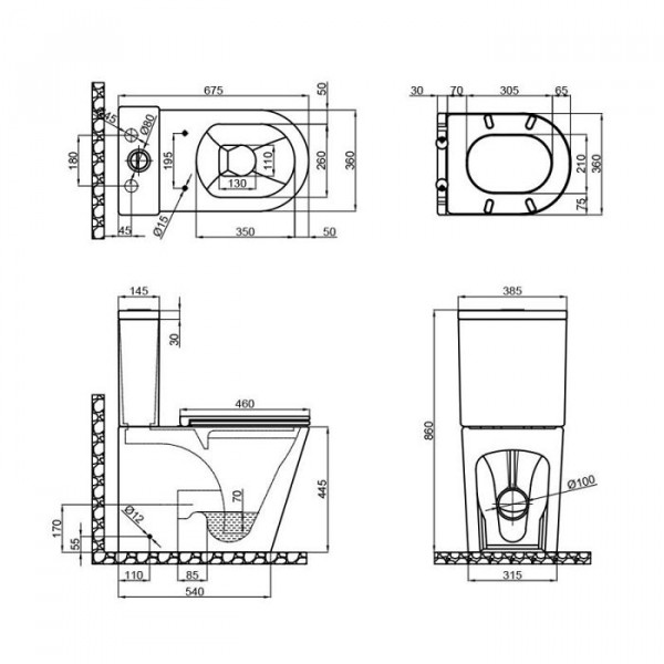 Унітаз Qtap Scorpio безободковий Ultra Quiet з сидінням Soft-close QT14222125AUQW