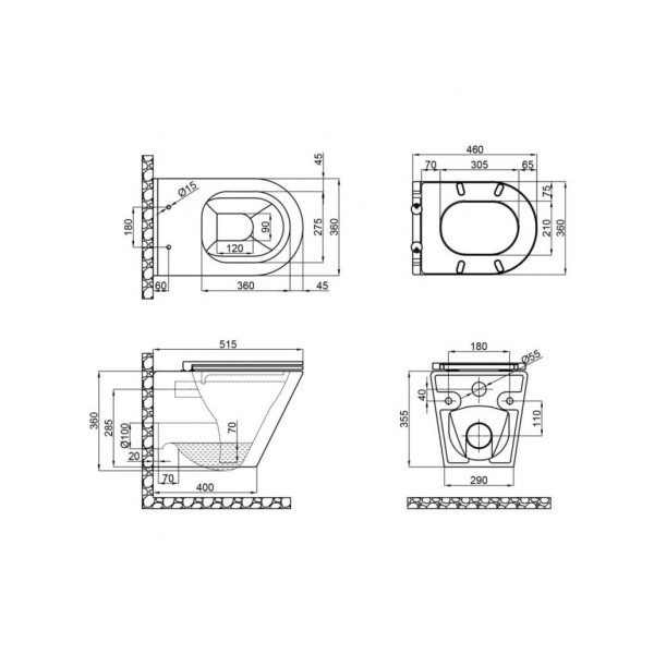 Унітаз Qtap Scorpio безободковий Ultra Quiet з сидінням Soft-close QT1433053EUQW