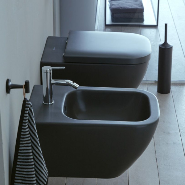Унітаз Duravit Happy D.2 Rimless, чорний матовий (2222098900)