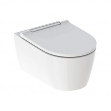 Geberit One Rimfree TurboFlush з сидінням soft-close, 54х37 см, білий, накладка глянцевий хром (500.