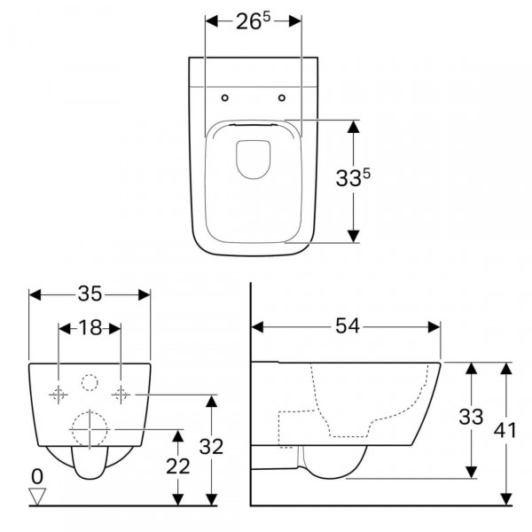 Унітаз Geberit iCon Square Rimfree, білий (201950000)