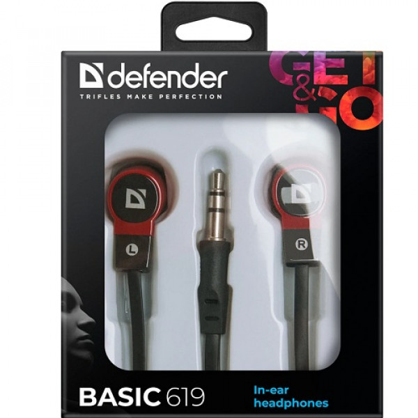 Навушники DEFENDER Basic-619 black/red