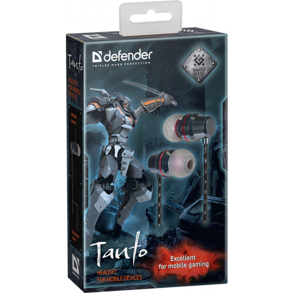 Навушники DEFENDER (64451)Tanto чорний + сірий