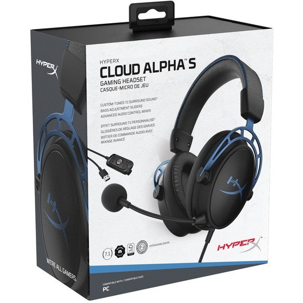 Гарнітура ігрова HyperX Cloud Alpha S 3.5mm/USB Black/Blue (4P5L3AA)