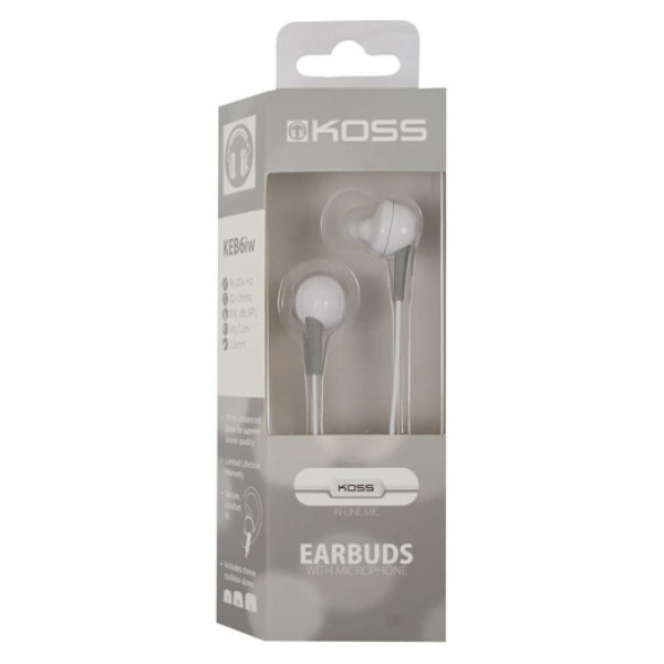 Навушники Koss KEB6iW Mic White (194796.101)