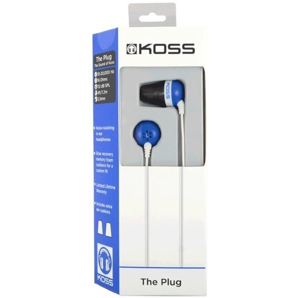 Навушники Koss The Plug Noise Isolating Blue (196544.101)