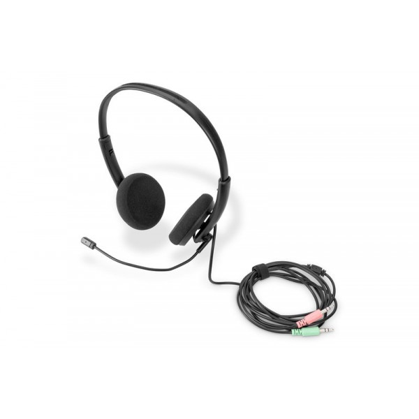 Гарнітура DIGITUS Stereo Headset, 2x3.5mm AUX, кабель 1.95м (DA-12202)