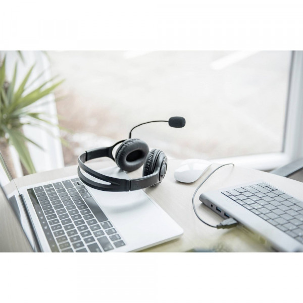 Гарнітура DIGITUS Stereo Headset, LED, USB, кабель 1.95м (DA-12204)