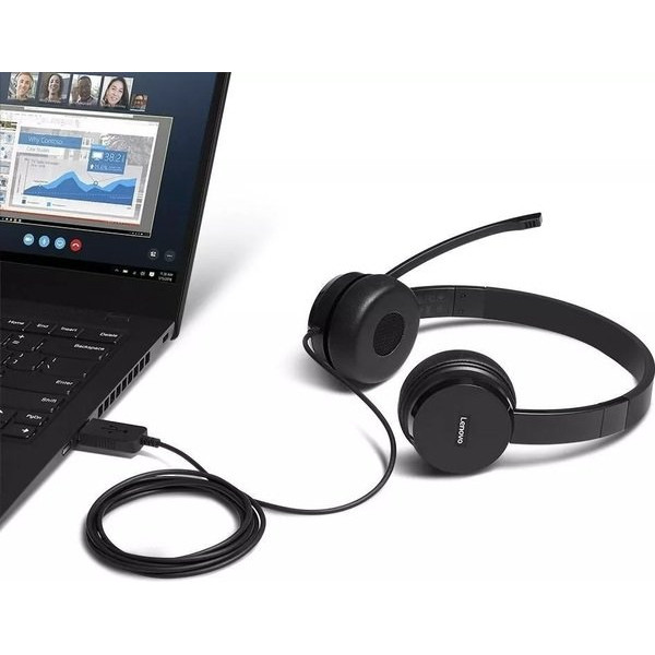 Гарнітура Lenovo 100 USB Stereo Headset (4XD0X88524)