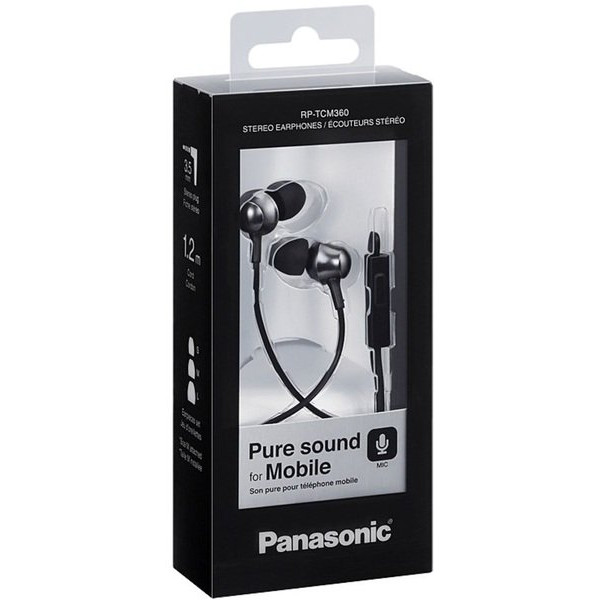 Навушники Panasonic RP-TCM360GC In-ear Mic Чорний (RP-TCM360GCK)