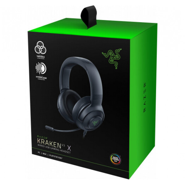 Гарнітура Razer Kraken V3 X, 7.1, USB-A, RGB, чорний FRML Packaging (RZ04-03750300-R3M1)