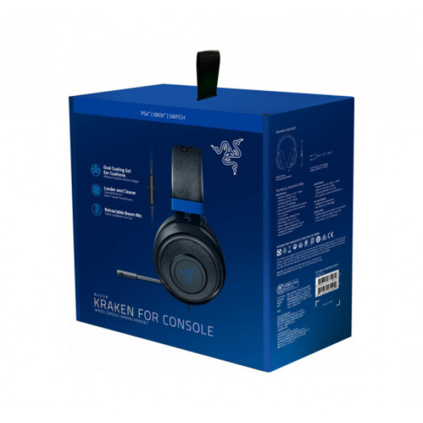 Гарнітура консольна Razer Kraken for Console, 3.5мм, чорний-синій (RZ04-02830500-R3M1)
