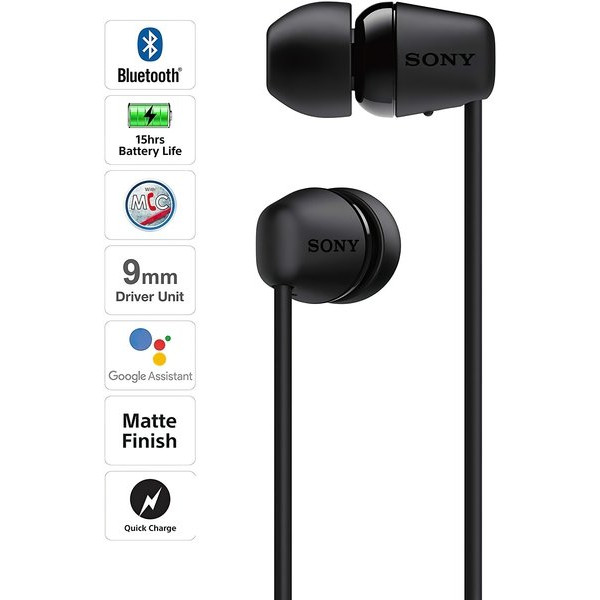 Навушники SONY WI-C200 In-ear Wireless Mic Чорний (WIC200B.CE7)