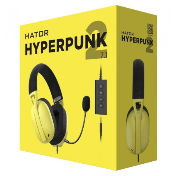 Навушники Hator Hyperpunk 2 USB 7.1 Black/Yellow (HTA-847)
