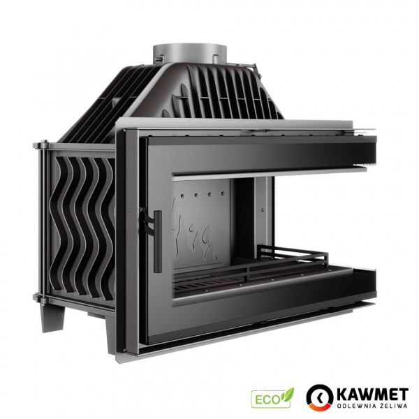 Камінна топка Kaw-met W16 13,5 kW Black з правим бічним склом