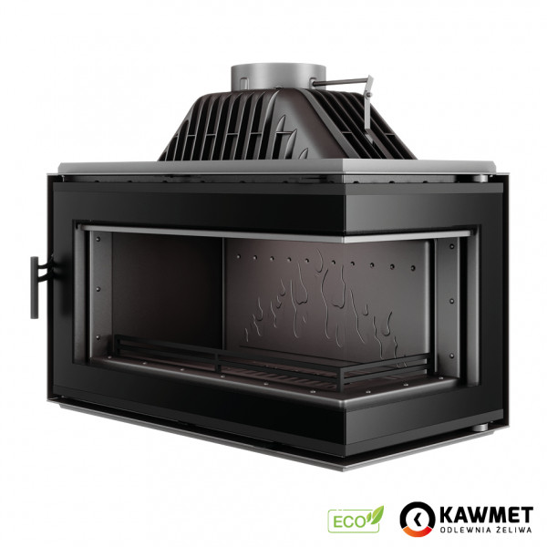 Камінна топка Kaw-met W16 13,5 kW Black з правим бічним склом