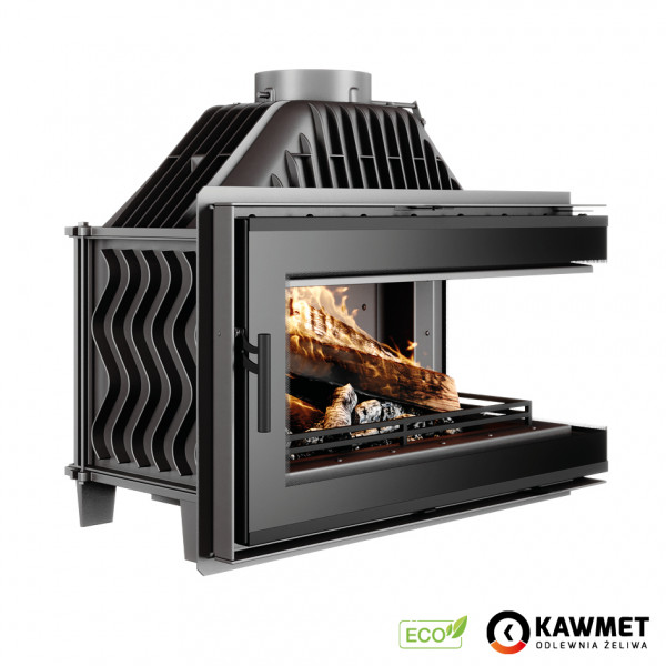 Камінна топка Kaw-met W16 13,5 kW Black з правим бічним склом