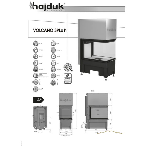 Камінна топка Hajduk VOLCANO 3PLUh