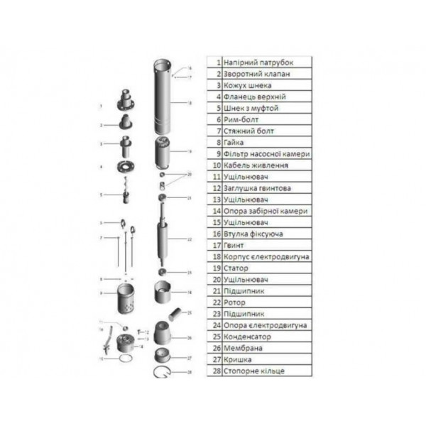 Глибинний насос VOLKS pumpe 3QGD 1,5-70-0,37кВт 3 дюйма + кабель 15м