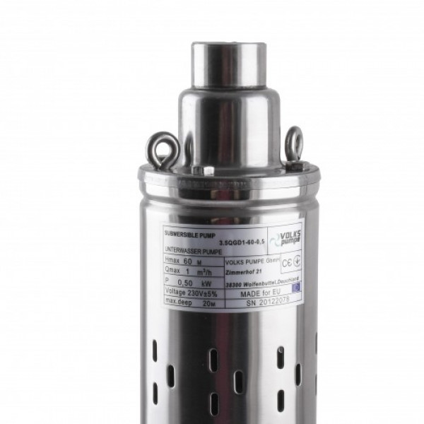Глибинний насос VOLKS pumpe 3,5 QGD 1-60-0,5кВт 3,5 дюйми + кабель 15м