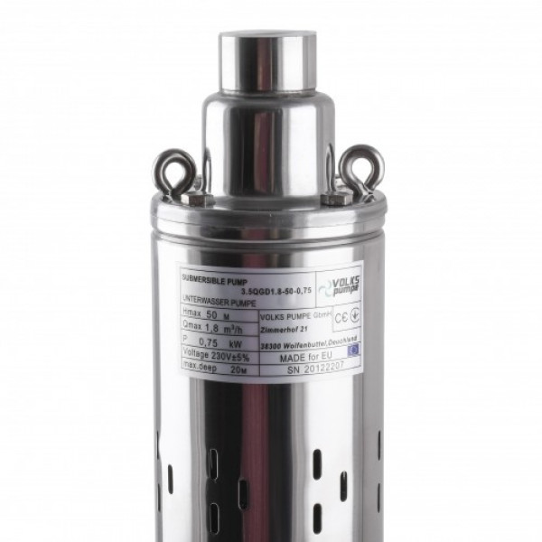 Глибинний насос VOLKS pumpe 3,5 QGD 1,8-50-0,75кВт 3,5 дюйми + кабель 15м