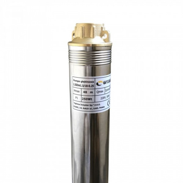 Глибинний насос 2,5″ OPTIMA 2,5SDm1,5/18 0,25 кВт 48м + пульт+кабель 15м