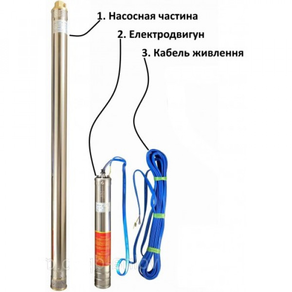 Глибинний насос OPTIMA PM 3SDm2,5/28 1,1 кВт 135м + 1,5 м кабель