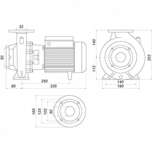 Поверхневий насос IR 32-125A 1,5 кВт SAER (20 м3/год, 25,4 м)