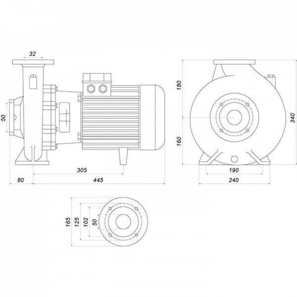 Поверхневий насос IR 40-160NB/A 5,5 кВт SAER (50 м3/год, 36,7 м)