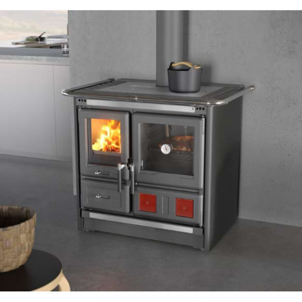 Опалювально-варильна піч La Nordica ROSA L 5.0 STEEL Anthracite Black