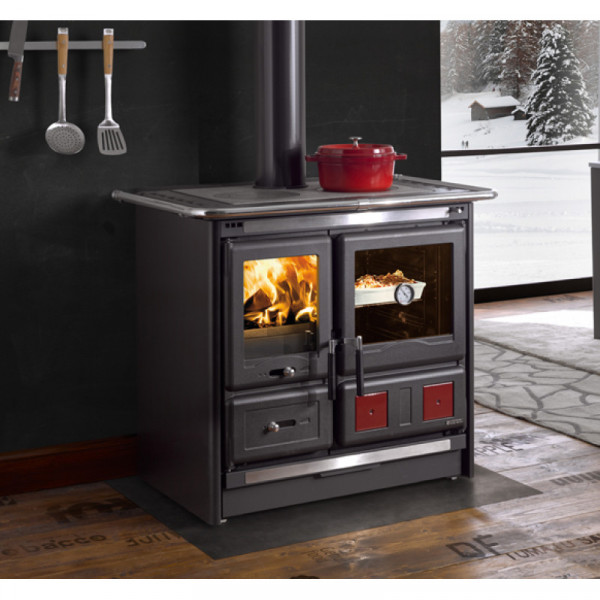 Опалювально-варильна піч La Nordica ROSA L 5.0 STEEL Anthracite Black