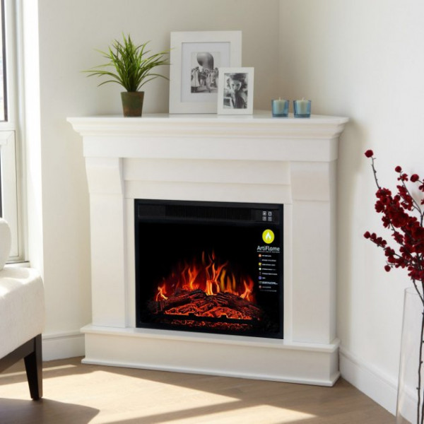 Камінокомплект ArtiFlame ALBION CORNER AF23 Білий Ваніль Кутовий