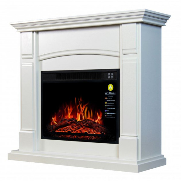 Камінокомплект ArtiFlame MANCHESTER AF23 Білий ДУБ