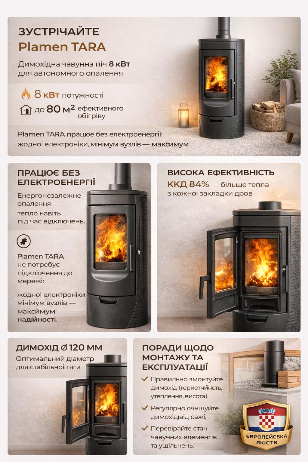 Печь Plamen TARA в интерьере